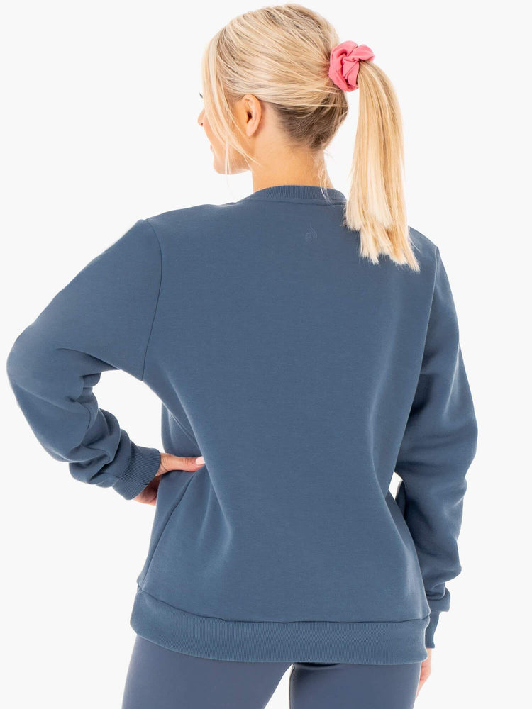 Suéteres Ryderwear Motion Oversized Mujer Azules | YVGBI5208