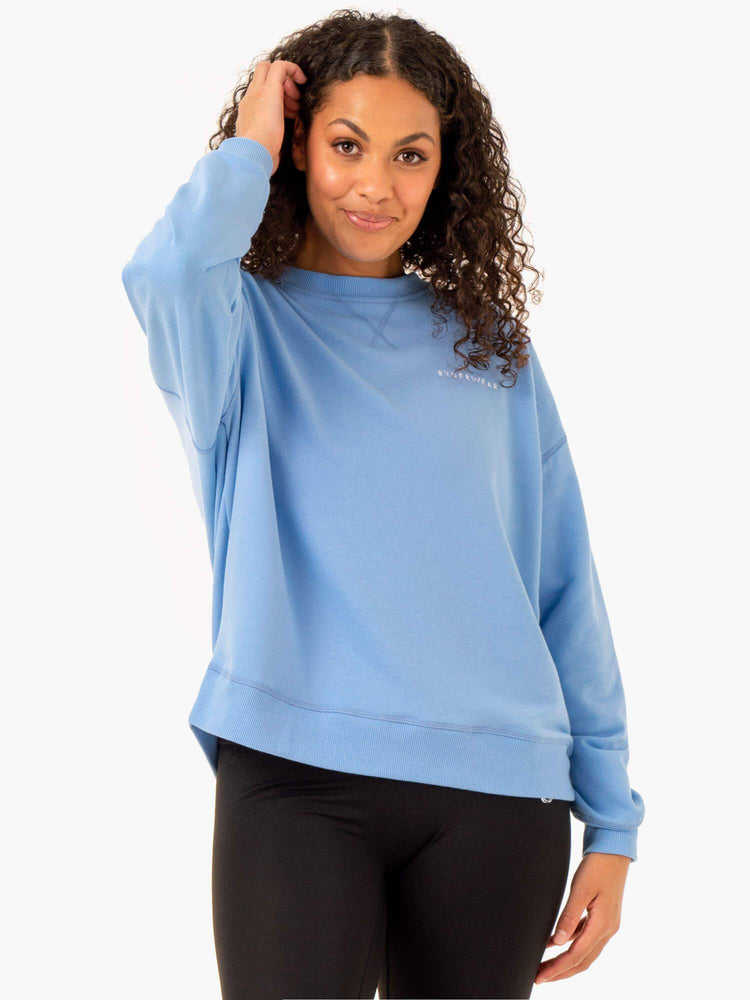 Suéteres Ryderwear Recover Ligeros Mujer Azules | XUZSJ5039