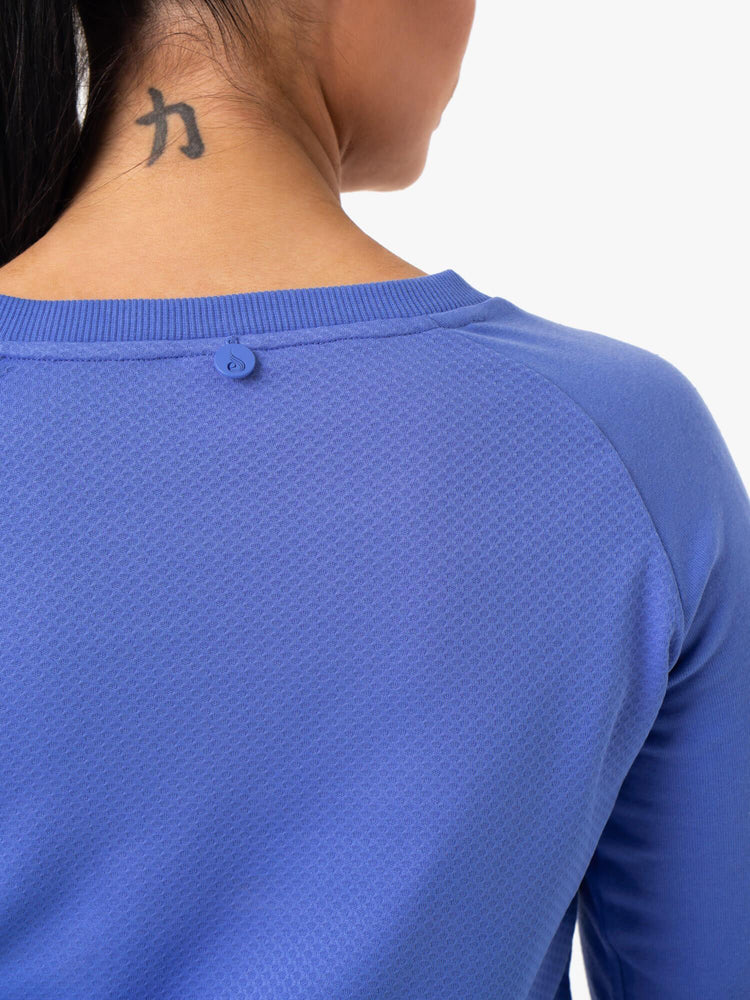 Suéteres Ryderwear Staples Cropped Mujer Azules | KSXMB6709