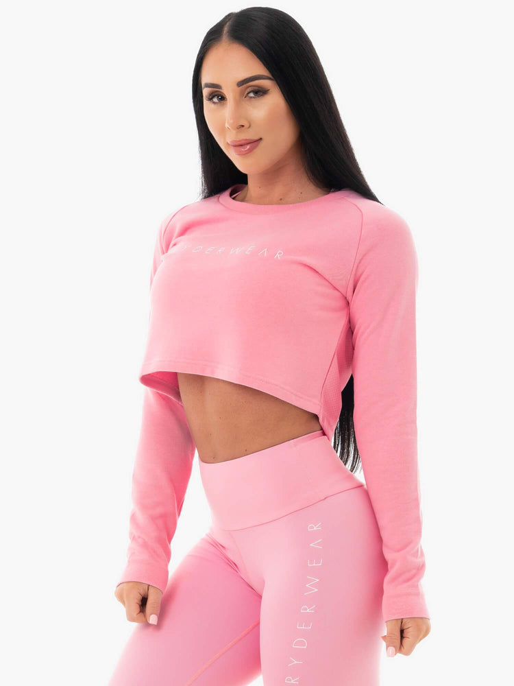 Suéteres Ryderwear Staples Cropped Mujer Rosas | LOYFD8712