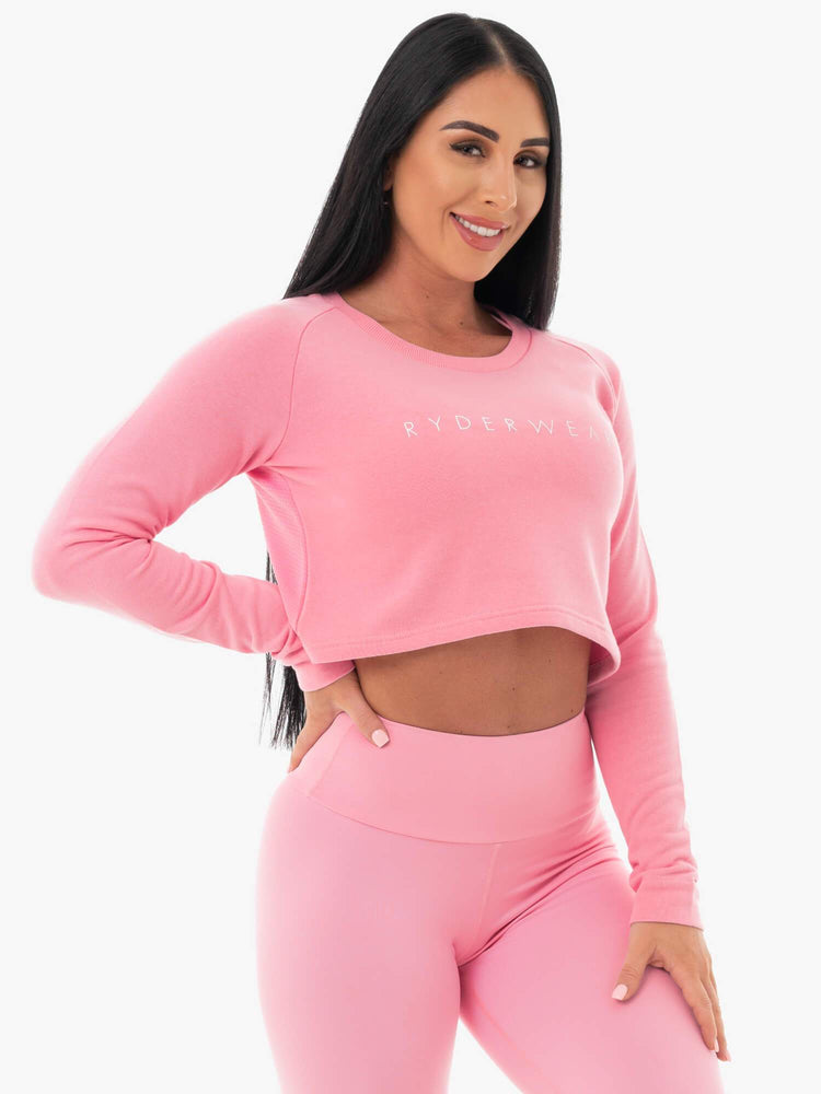 Suéteres Ryderwear Staples Cropped Mujer Rosas | LOYFD8712