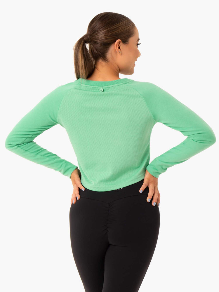 Suéteres Ryderwear Staples Cropped Mujer Verdes | ONESI6371