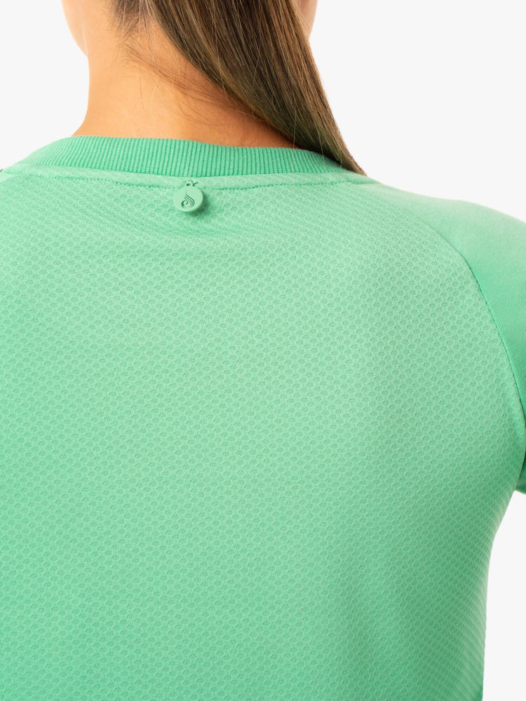 Suéteres Ryderwear Staples Cropped Mujer Verdes | ONESI6371