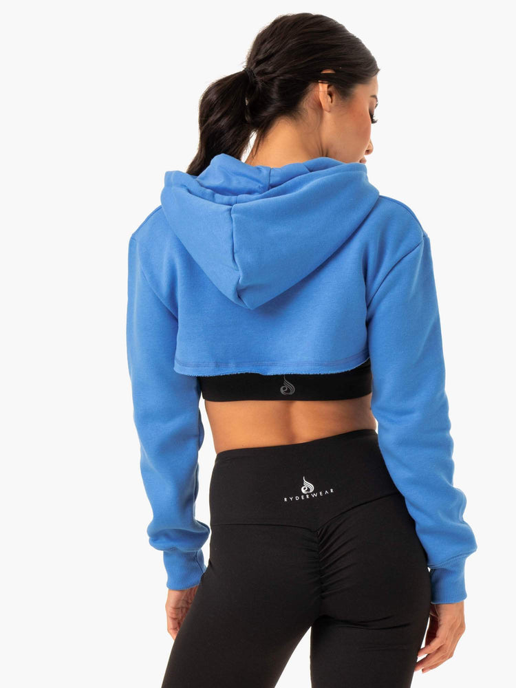 Suéteres Ryderwear Staples Super Crop Mujer Azules | EHSAB6089