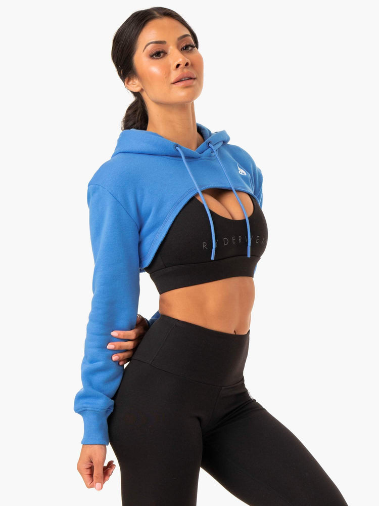 Suéteres Ryderwear Staples Super Crop Mujer Azules | EHSAB6089