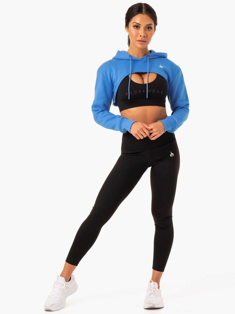 Suéteres Ryderwear Staples Super Crop Mujer Azules | EHSAB6089