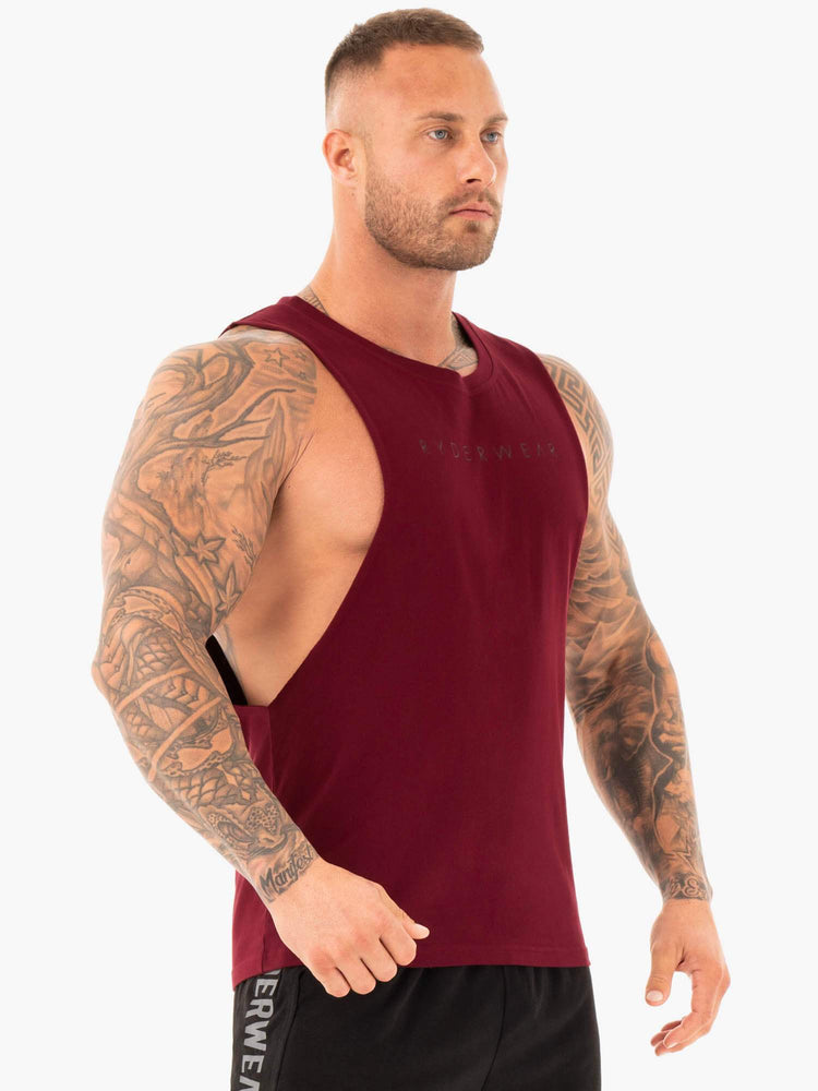 Tank Top Ryderwear Active Algodon Baller Hombre Vino | VGZIQ9812
