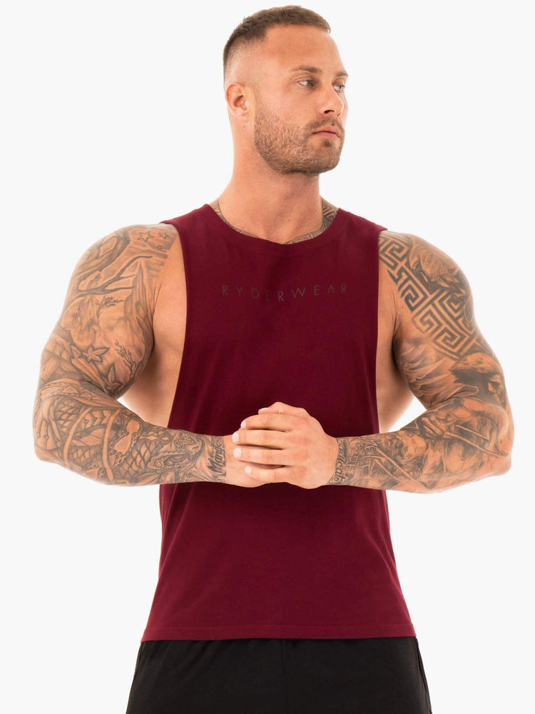 Tank Top Ryderwear Active Algodon Baller Hombre Vino | VGZIQ9812
