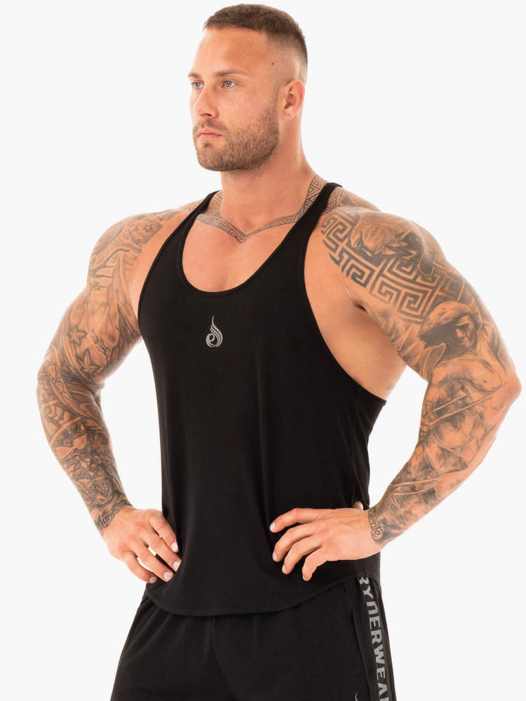 Tank Top Ryderwear Active T-Back Hombre Negros | HDKUB1306