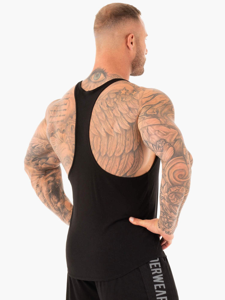 Tank Top Ryderwear Active T-Back Hombre Negros | HDKUB1306