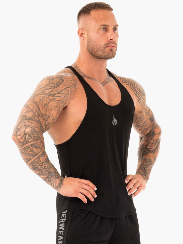 Tank Top Ryderwear Active T-Back Hombre Negros | HDKUB1306