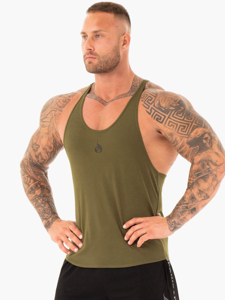 Tank Top Ryderwear Active T-Back Hombre Kaki | LMBQG1937