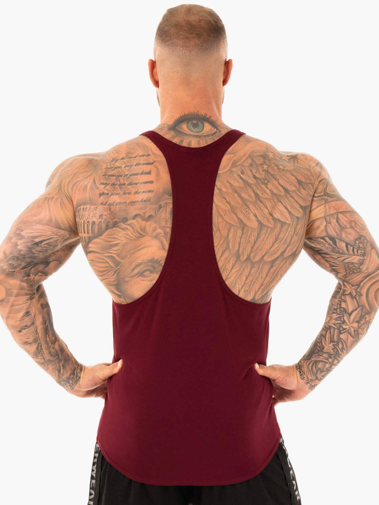 Tank Top Ryderwear Active T-Back Hombre Vino | NLMRV7803