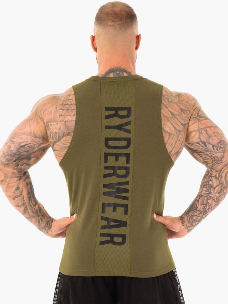 Tank Top Ryderwear Atléticos Cut Hombre Kaki | IOJHY1539