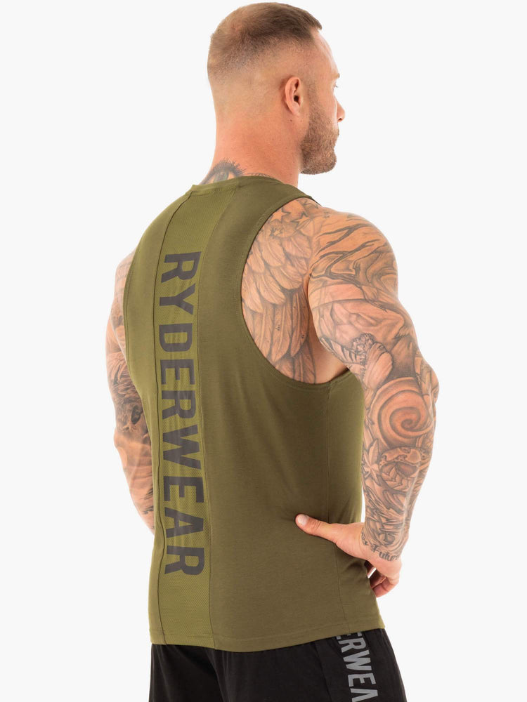 Tank Top Ryderwear Atléticos Cut Hombre Kaki | IOJHY1539