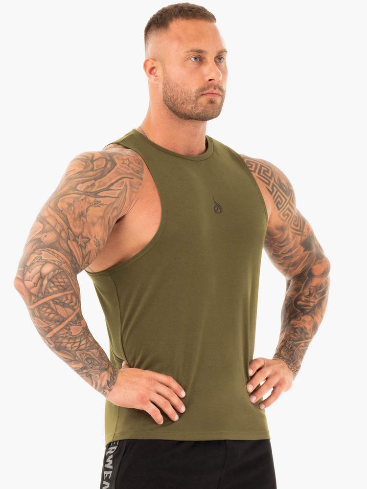 Tank Top Ryderwear Atléticos Cut Hombre Kaki | IOJHY1539
