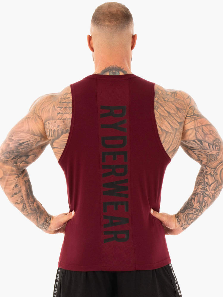 Tank Top Ryderwear Atléticos Cut Hombre Vino | JZITU5813