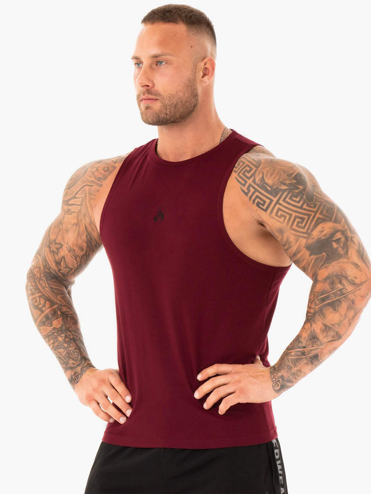 Tank Top Ryderwear Atléticos Cut Hombre Vino | JZITU5813