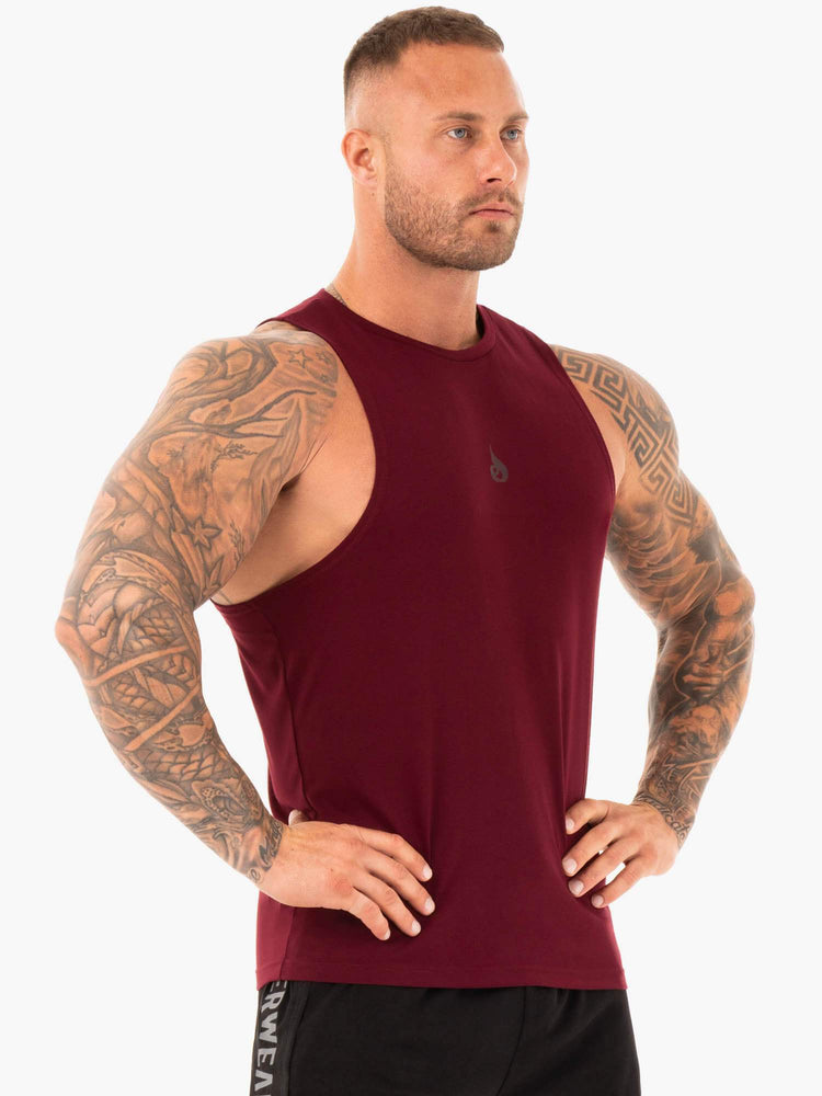 Tank Top Ryderwear Atléticos Cut Hombre Vino | JZITU5813