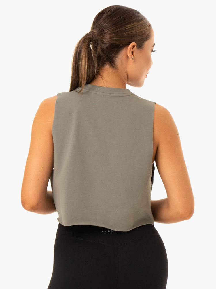 Tank Top Ryderwear Base Muscle Mujer Kaki | FPEMB2691