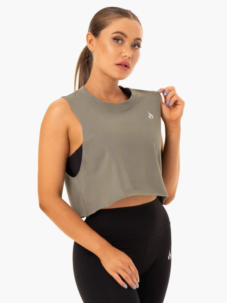 Tank Top Ryderwear Base Muscle Mujer Kaki | FPEMB2691