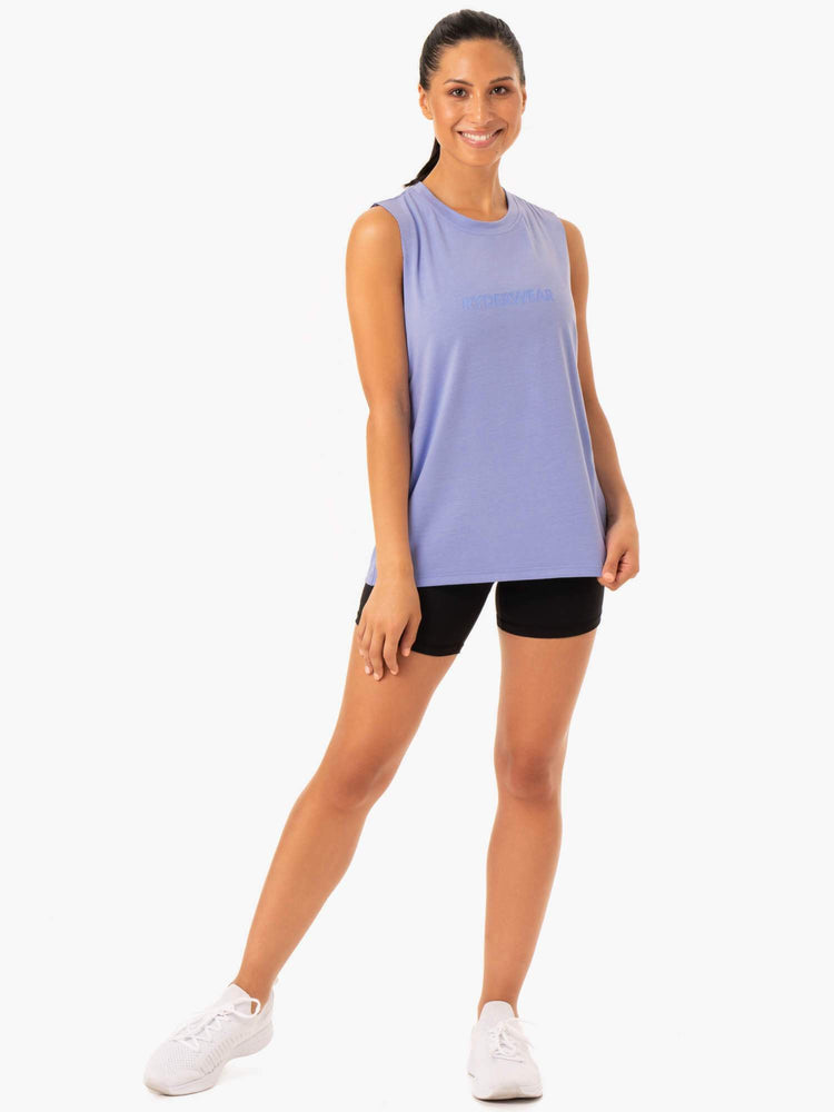 Tank Top Ryderwear Base Regular Cut Mujer Morados | HWOZK2501