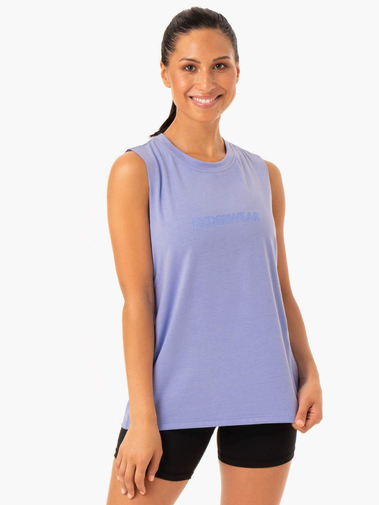 Tank Top Ryderwear Base Regular Cut Mujer Morados | HWOZK2501