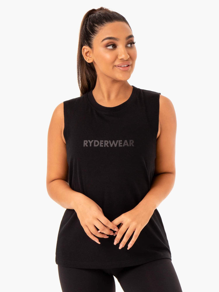 Tank Top Ryderwear Base Regular Cut Mujer Negros | JGMWF8659