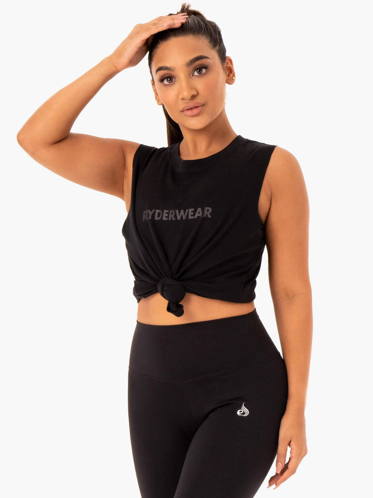 Tank Top Ryderwear Base Regular Cut Mujer Negros | JGMWF8659