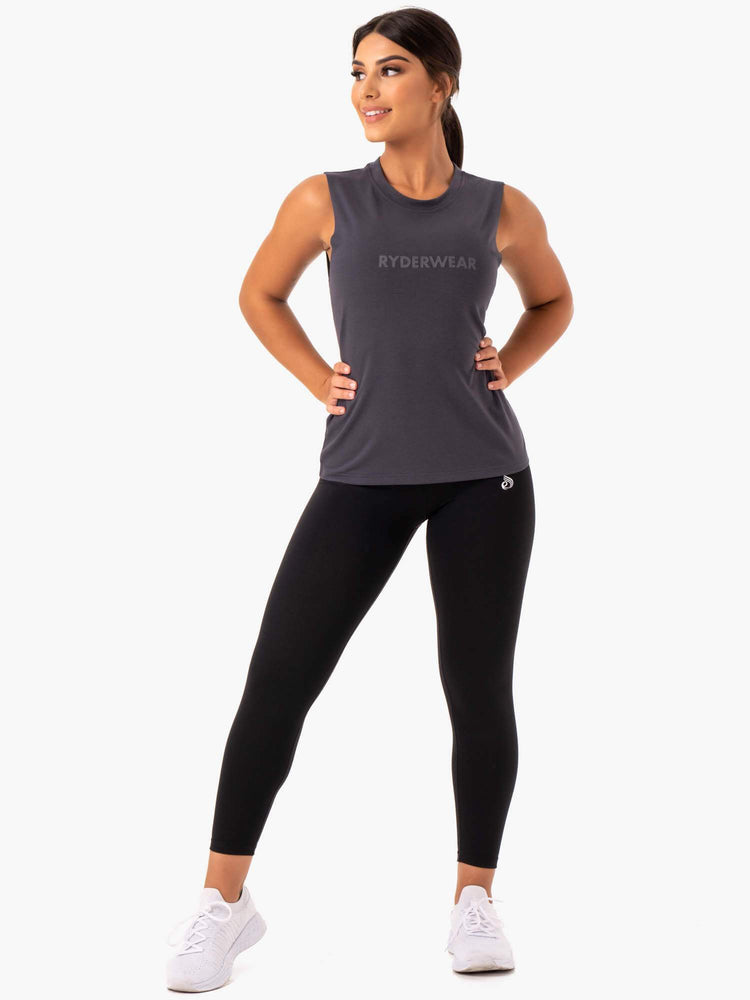 Tank Top Ryderwear Base Regular Cut Mujer Grises | KOMEL3086