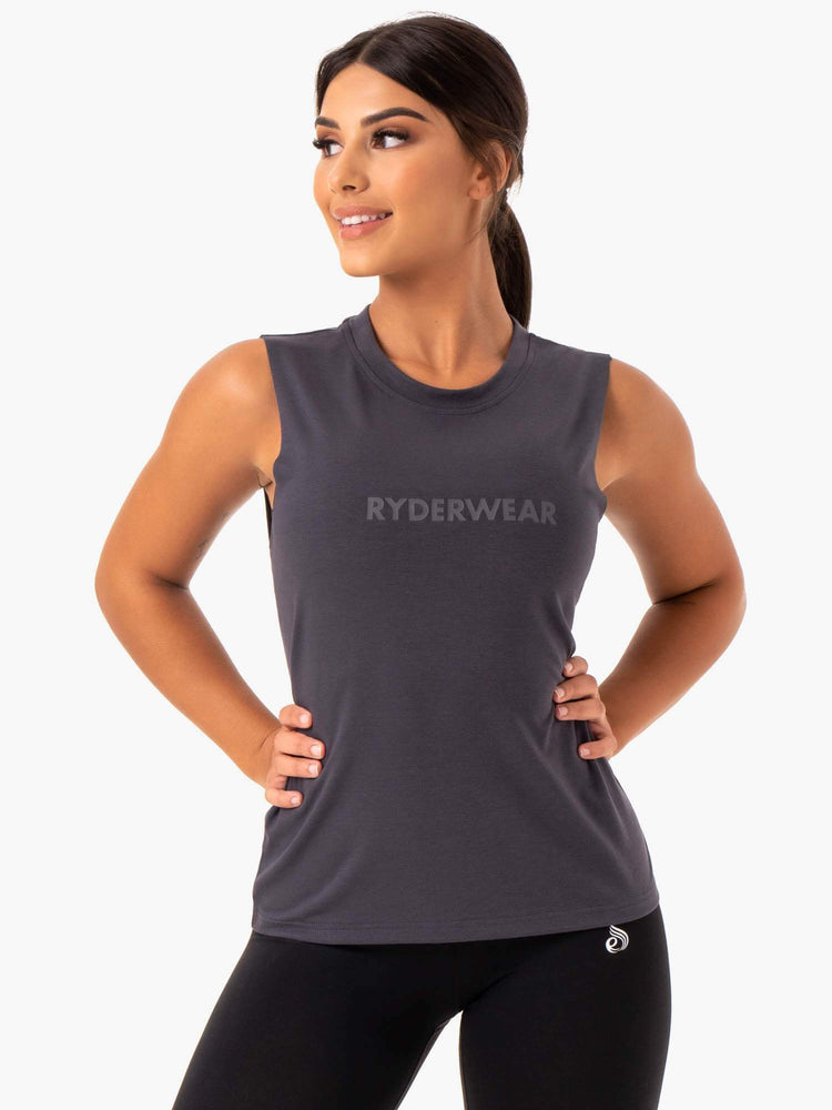 Tank Top Ryderwear Base Regular Cut Mujer Grises | KOMEL3086