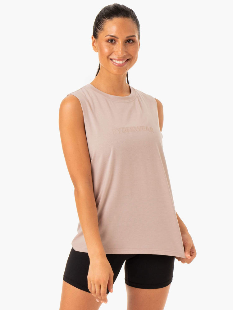 Tank Top Ryderwear Base Regular Cut Mujer Marrom Claro | NEIPK9507