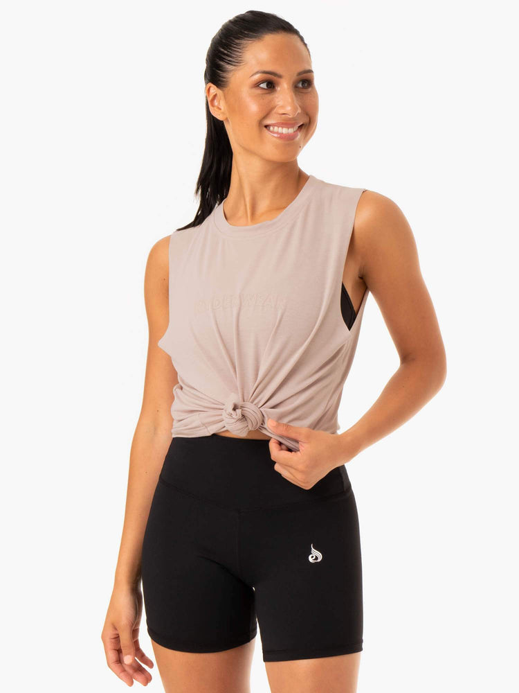 Tank Top Ryderwear Base Regular Cut Mujer Marrom Claro | NEIPK9507