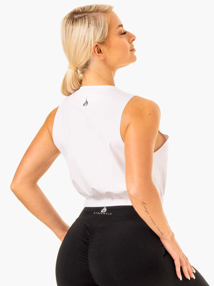 Tank Top Ryderwear Boxer Muscle Mujer Blancos | IWHUJ9340