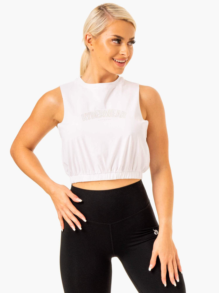 Tank Top Ryderwear Boxer Muscle Mujer Blancos | IWHUJ9340