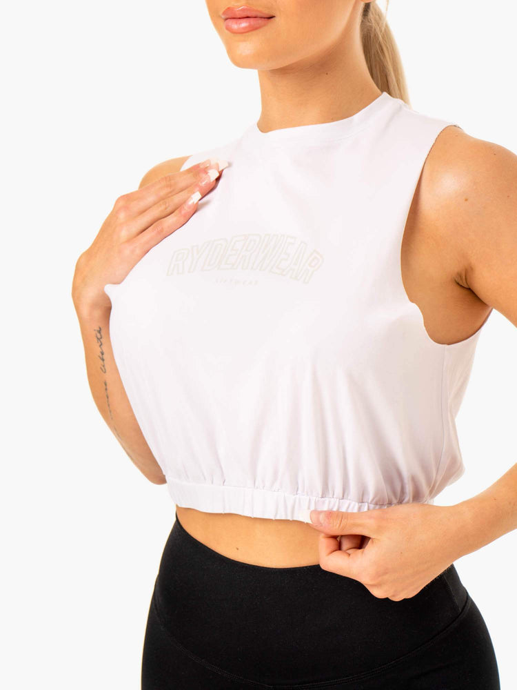 Tank Top Ryderwear Boxer Muscle Mujer Blancos | IWHUJ9340