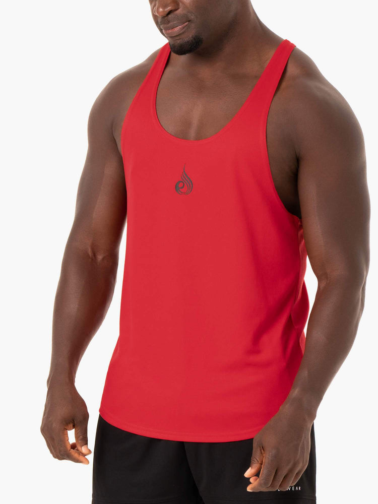Tank Top Ryderwear Define Mesh T-Back Hombre Rojos | GCQRW4531