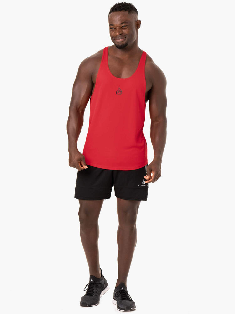 Tank Top Ryderwear Define Mesh T-Back Hombre Rojos | GCQRW4531