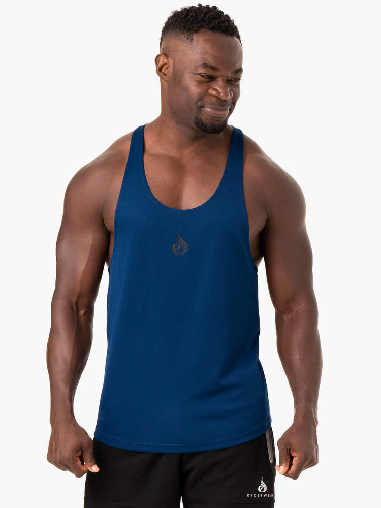Tank Top Ryderwear Define Mesh T-Back Hombre Azules | KCZJR5217