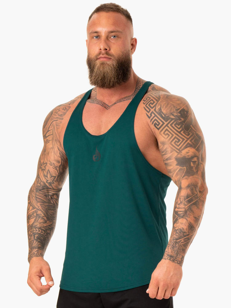 Tank Top Ryderwear Define Mesh T-Back Hombre Turquesa | ZFRUM5109