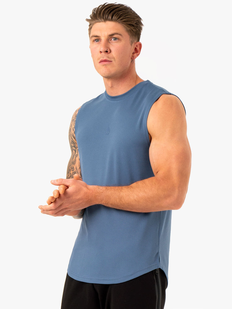 Tank Top Ryderwear Enhance Muscle Hombre Azules | KPMXZ0175