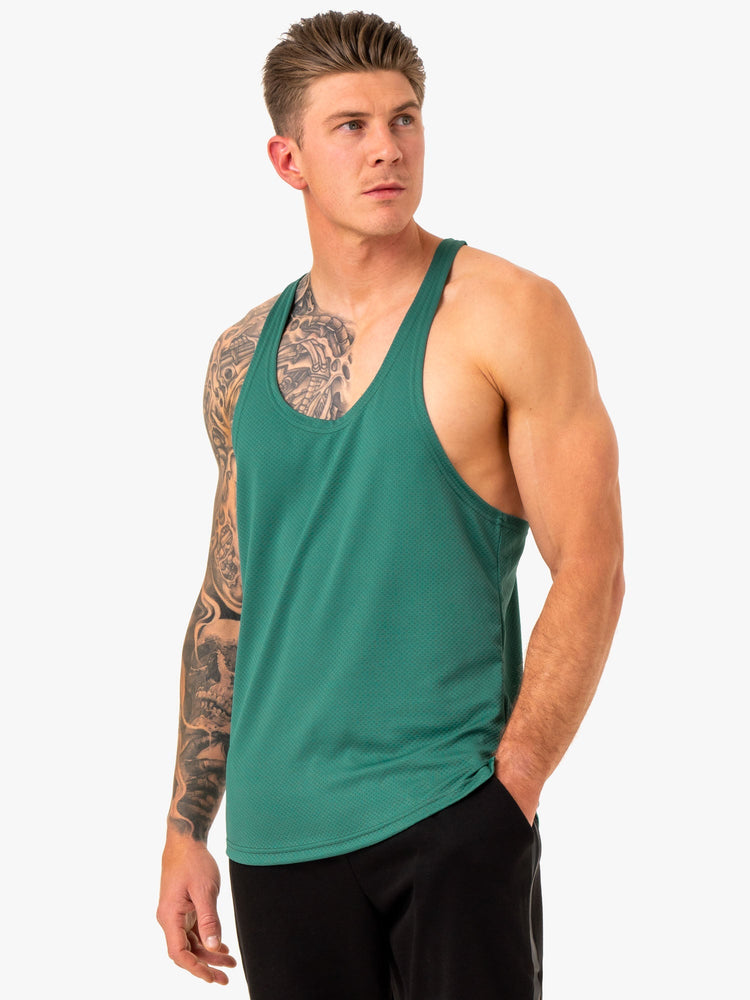 Tank Top Ryderwear Enhance Stringer T-Back Hombre Verdes | IBAVT3278