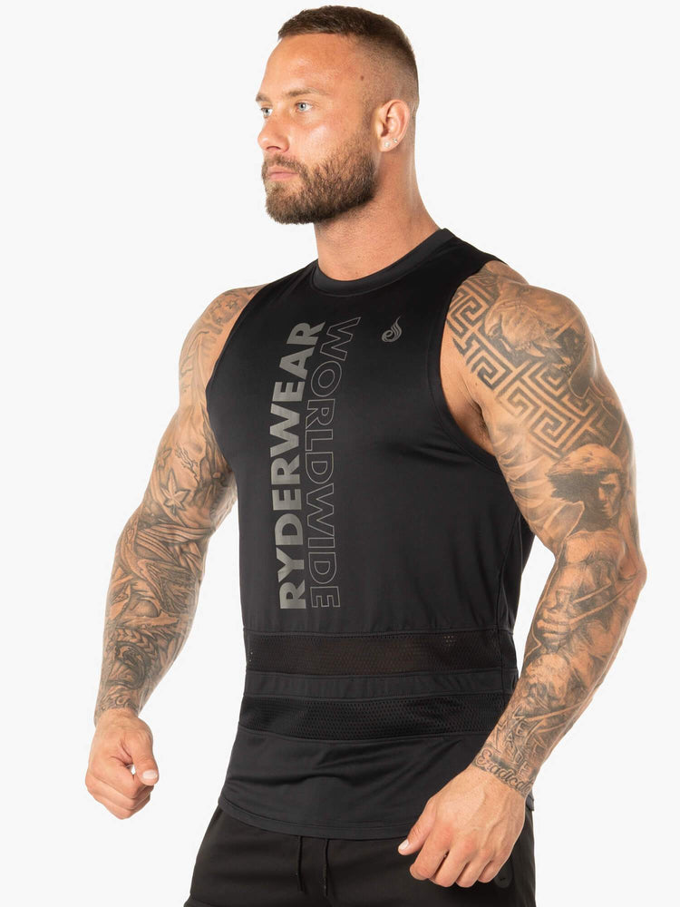 Tank Top Ryderwear Evo Mesh Baller Hombre Negros | FMSLT0847