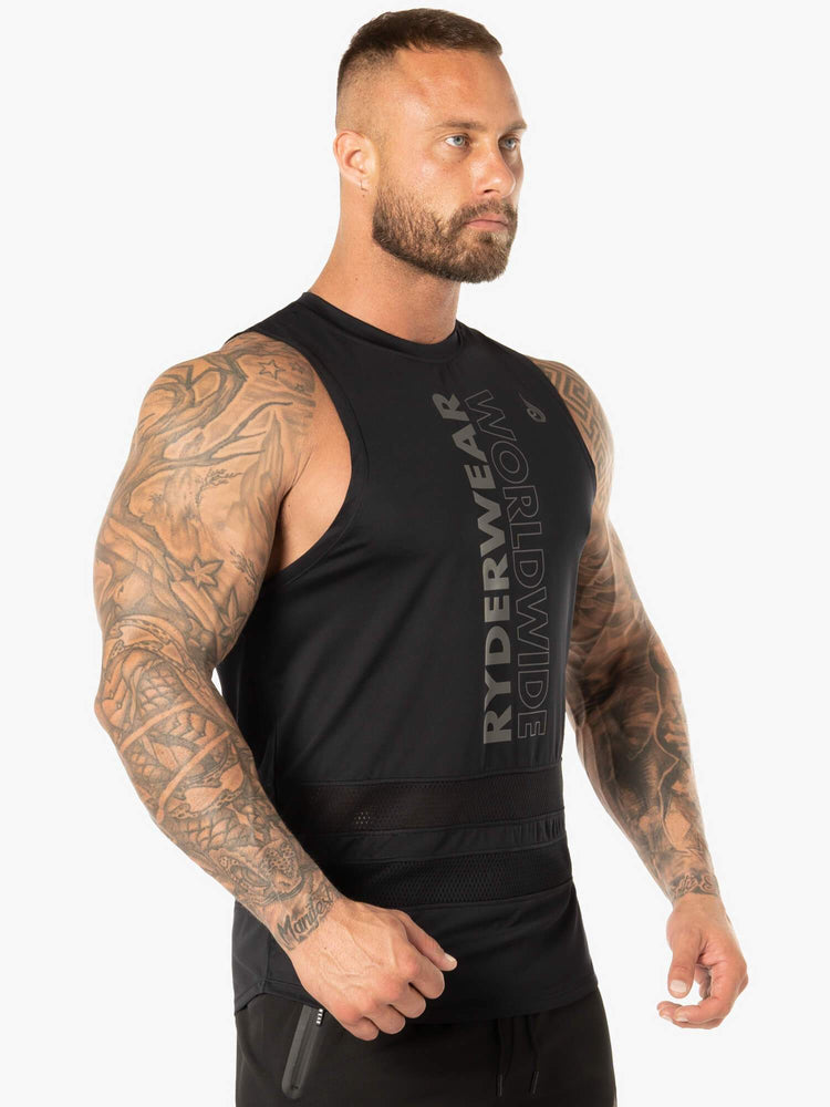 Tank Top Ryderwear Evo Mesh Baller Hombre Negros | FMSLT0847