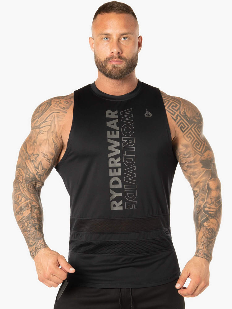 Tank Top Ryderwear Evo Mesh Baller Hombre Negros | FMSLT0847