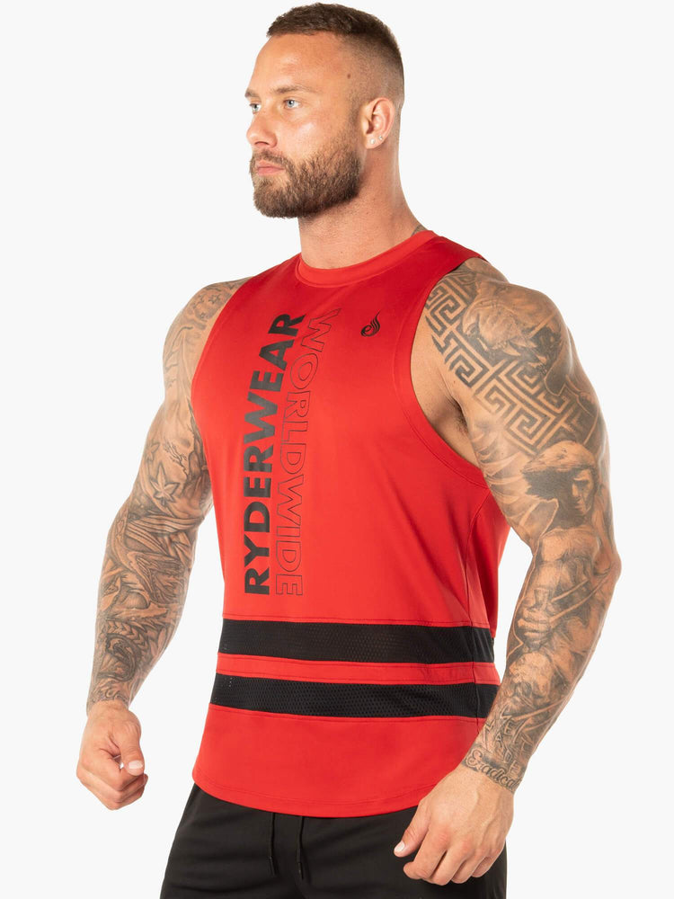 Tank Top Ryderwear Evo Mesh Baller Hombre Rojos | XTMNI7209