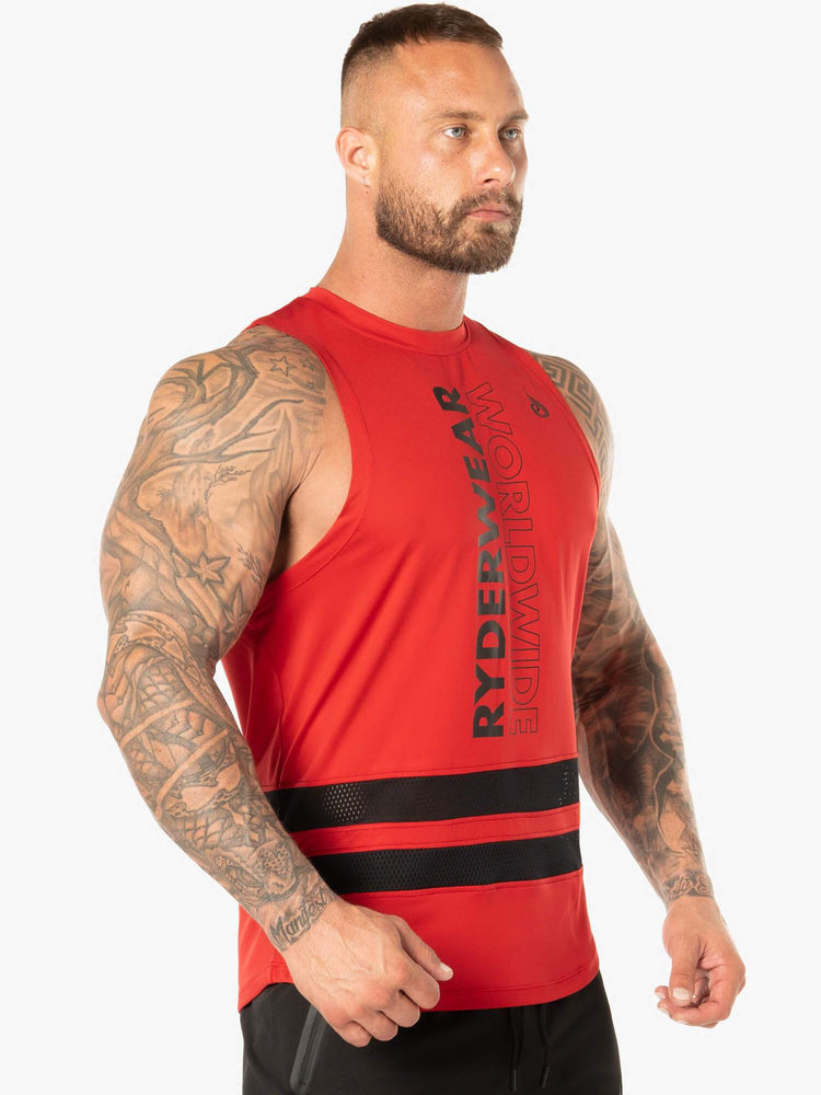 Tank Top Ryderwear Evo Mesh Baller Hombre Rojos | XTMNI7209