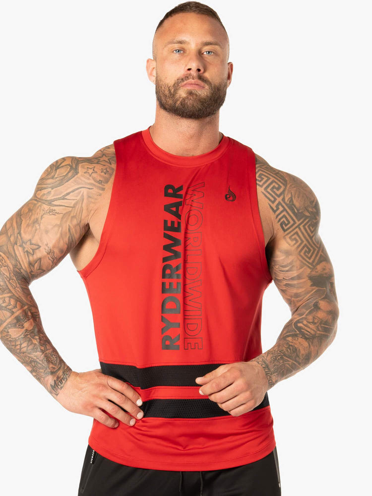 Tank Top Ryderwear Evo Mesh Baller Hombre Rojos | XTMNI7209
