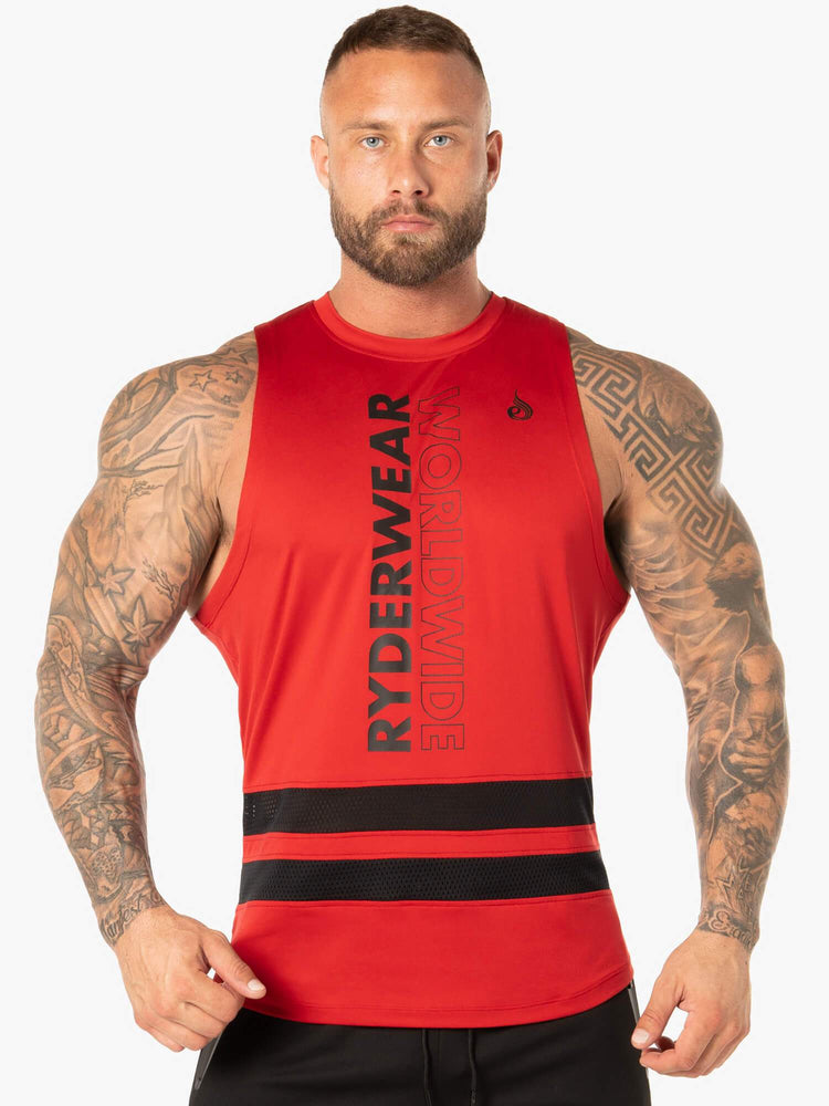 Tank Top Ryderwear Evo Mesh Baller Hombre Rojos | XTMNI7209