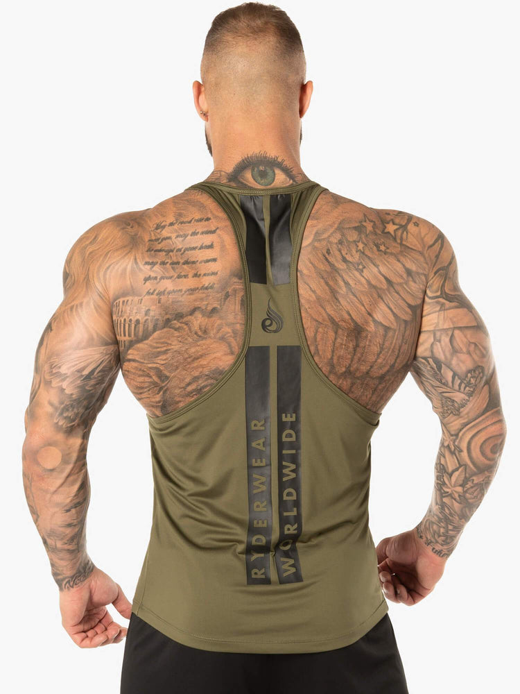 Tank Top Ryderwear Evo T-Back Stringer Hombre Kaki | WUXBG4560